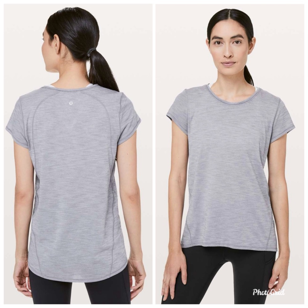 Lululemon Another Mile Short Sleeve in Heathered Lilac Stone, Sz. 6